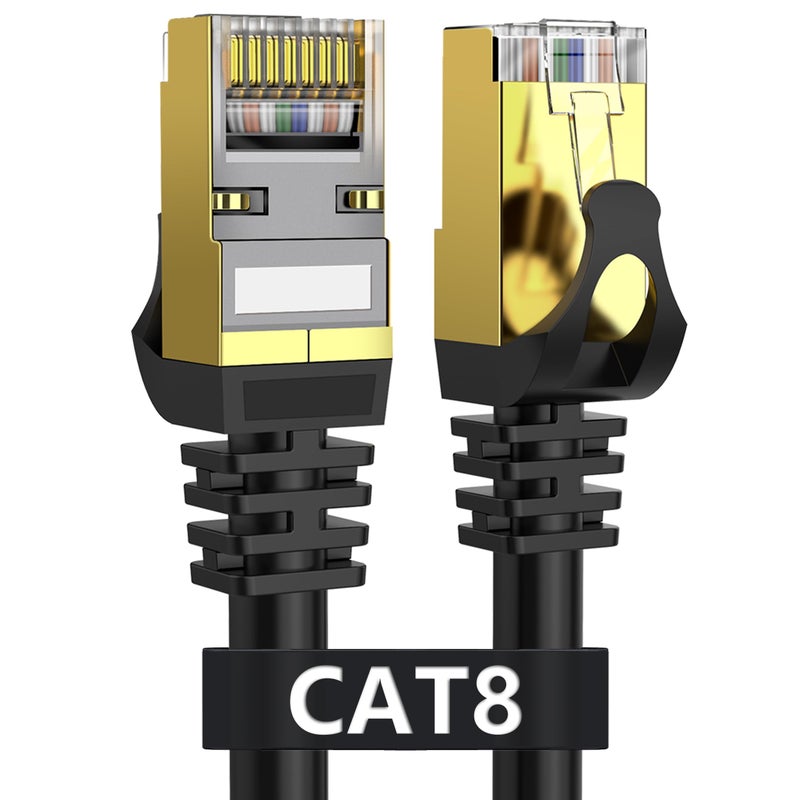Dacrown Cat 8 Ethernet Cable 25 ft Shielded, Indoor&Outdoor, Heavy Duty High Speed Direct Burial 26AWG Network Wire, 40Gbps 2000Mhz SFTP Patch Cord, in Wall&Weatherproof RJ45 Cable for Router/Modem - Image 1